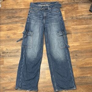 American Eagle Belted Jeans